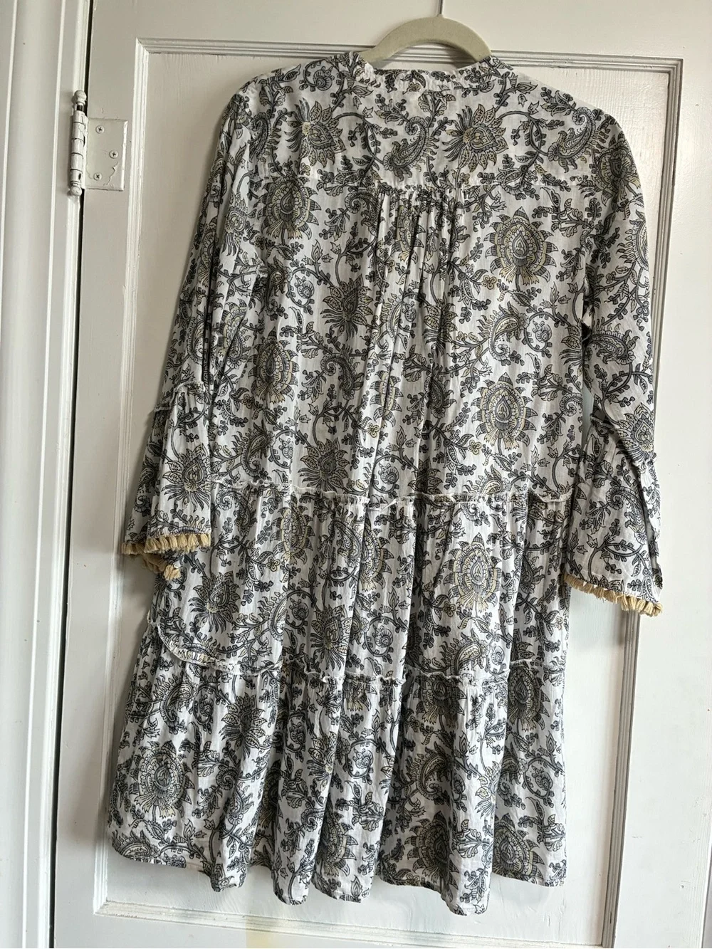 Lola Australia Boho Paisley Cotton Tiered Dress Size M - Picture 2 of 9